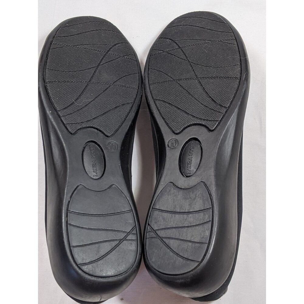Laura Scott I Love Comfort Wedge Heel Ballet Shoe Black Patent Leather Sz 10 - Picture 7 of 9